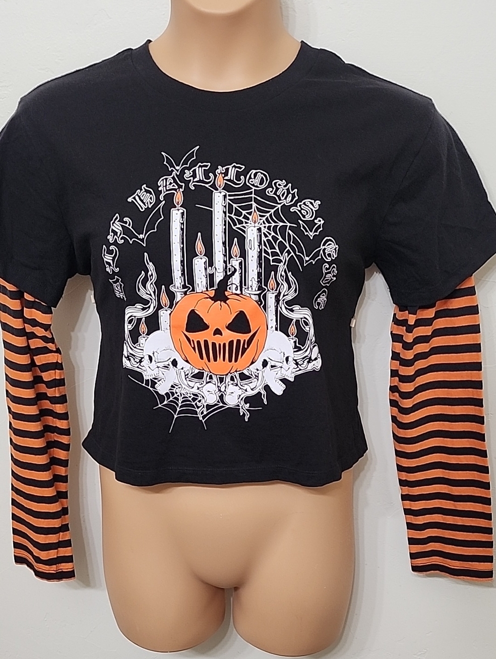 Pumpkin Layered-Look Long Sleeve Tee